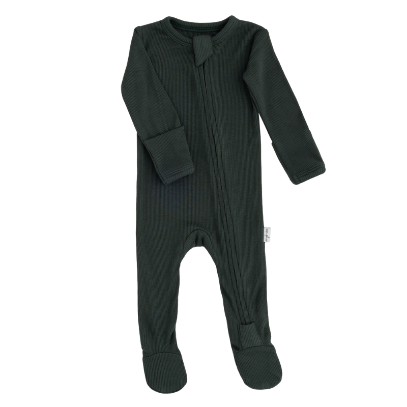 Cotton Ribbed Footed Sleepers - Solids