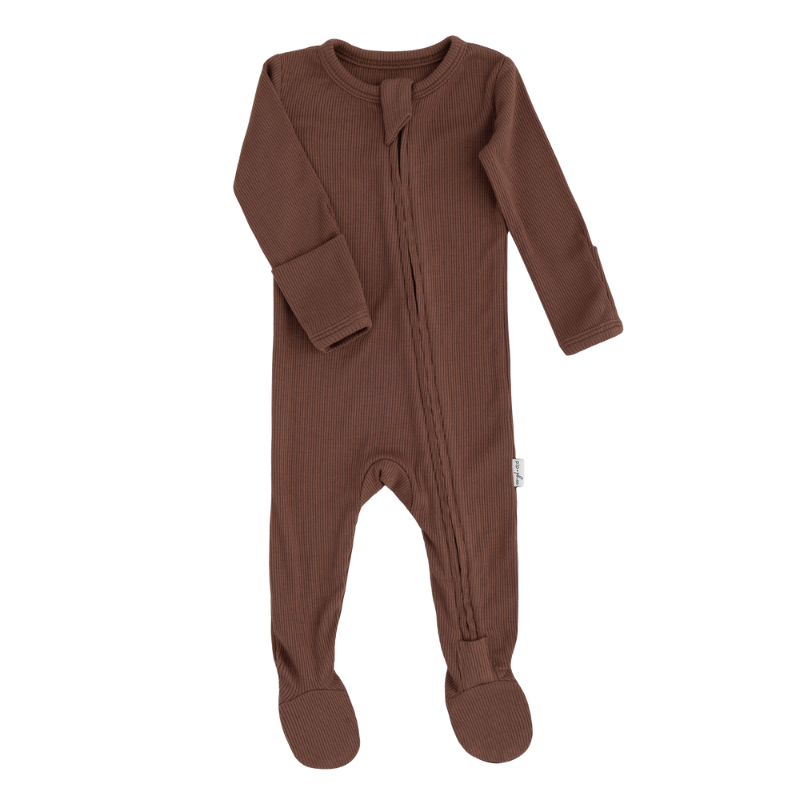 Cotton Ribbed Footed Sleepers - Solids