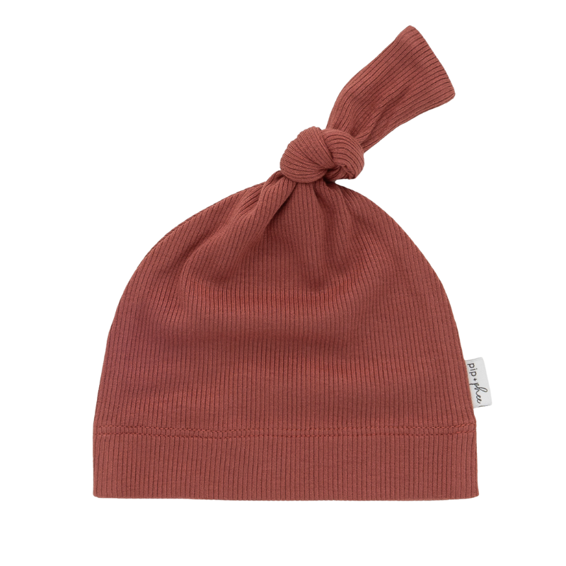 Cotton Ribbed Knot Hats - Solids