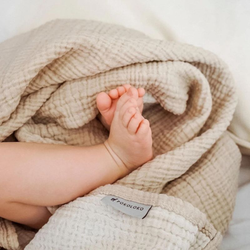 Crinkle Baby Blanket Beige