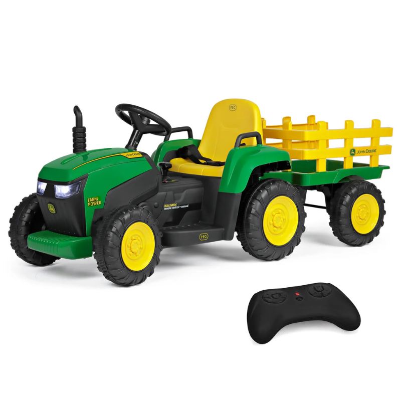 John Deere 12V Farm Power Tractor With Remote Control