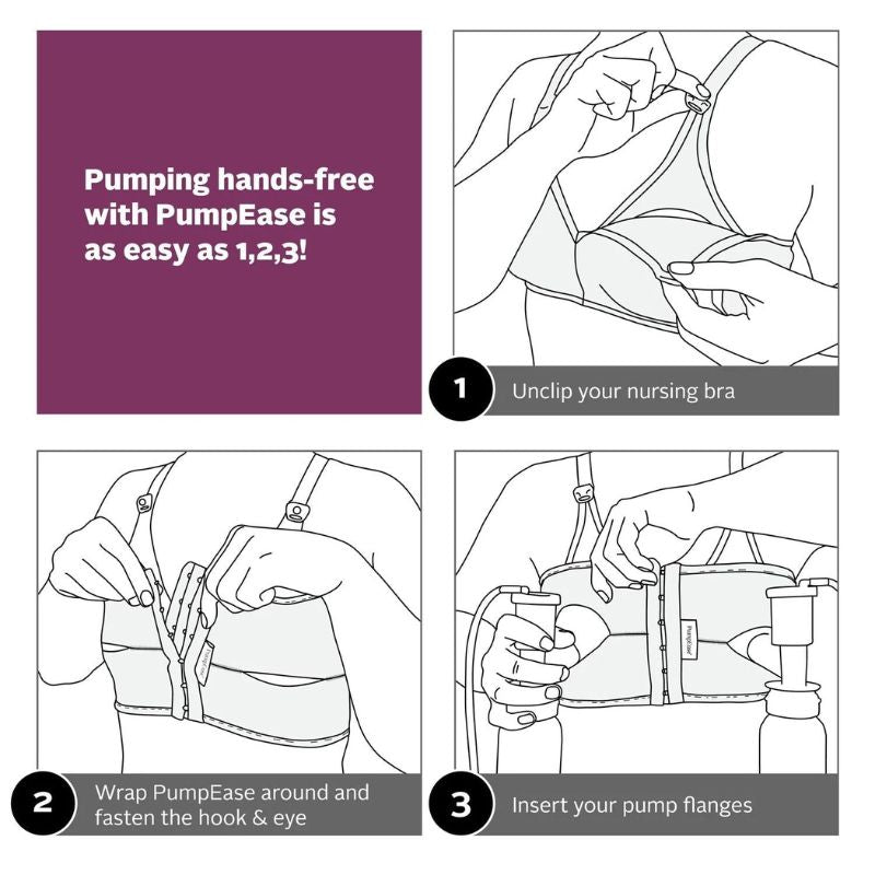PumpEase Hands Free Pumping Bra - Hugs and Kisses