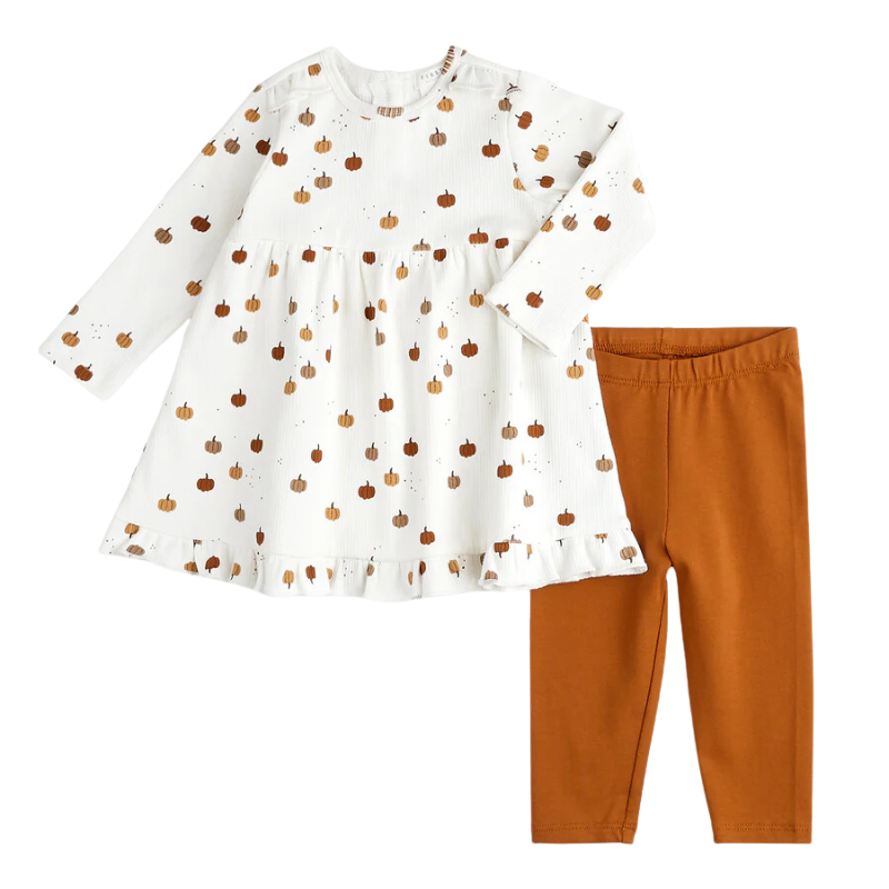 Rib Dress Set - Pumpkin