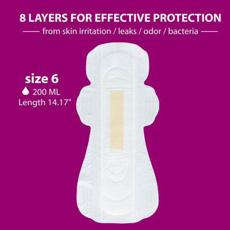  Extra Heavy Overnight/Postpartum Pads - 6 Pack