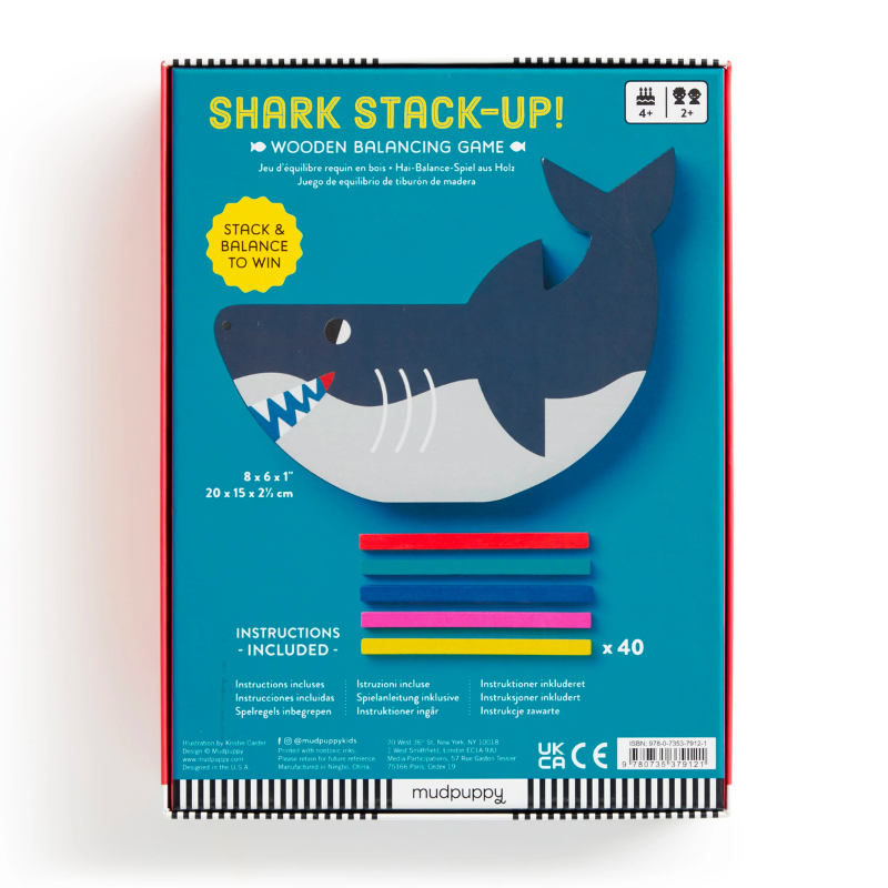 Requin Stack-up ! Jeu d'équilibre en bois