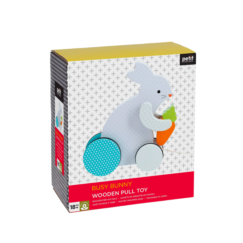 Jouet à tirer lapin occupé