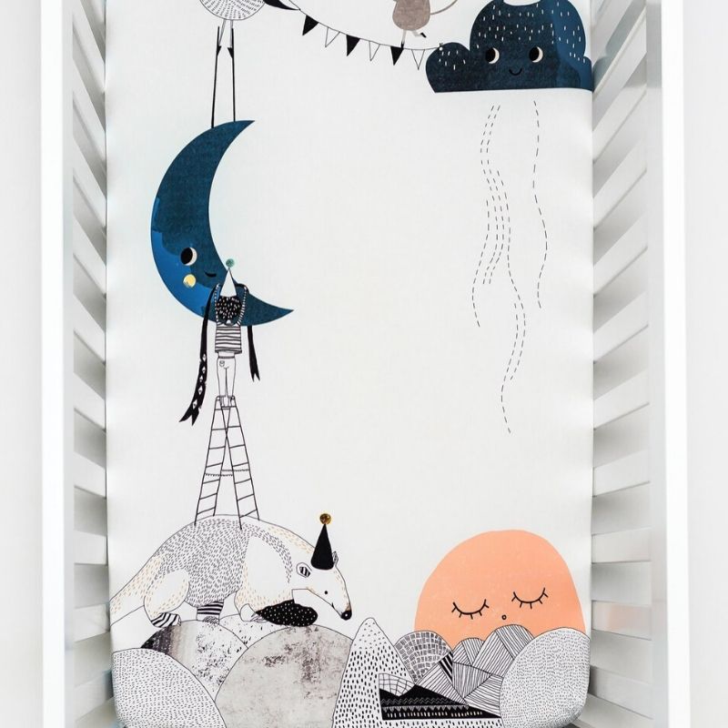 Crib Sheet - Moon's Birthday (Satin)