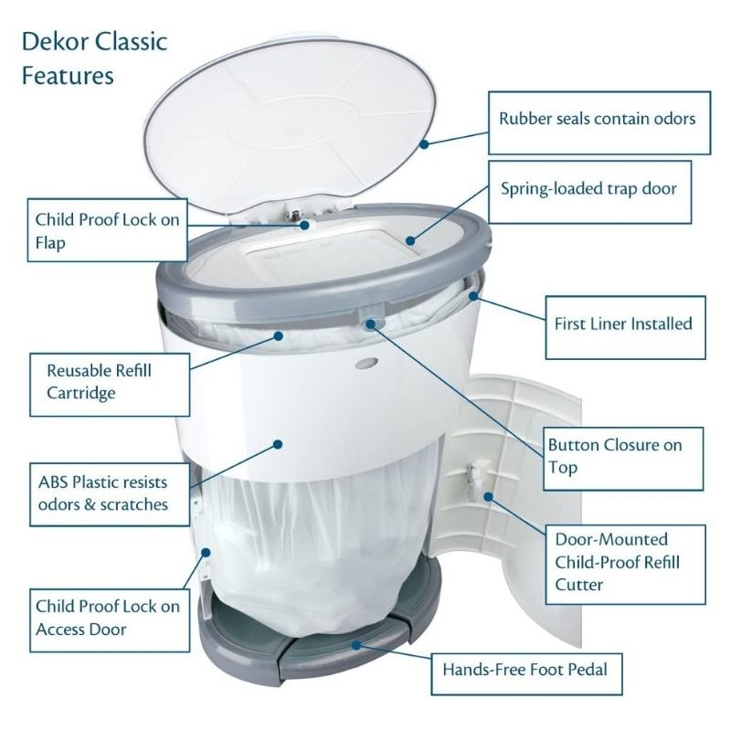 Classic White Diaper Pail
