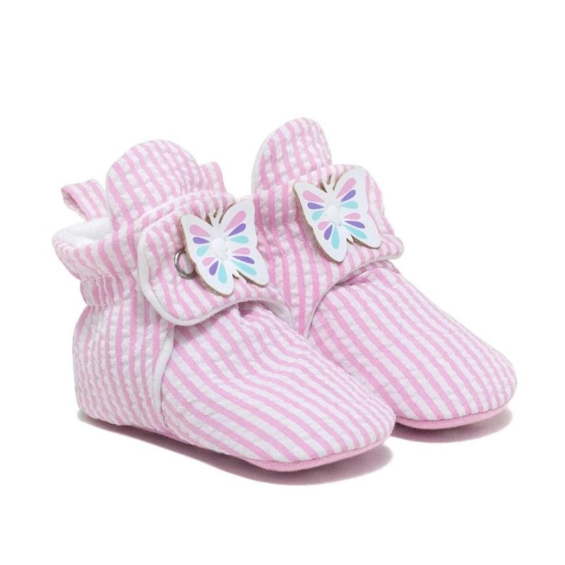 Snap Bootie Pink Stripe