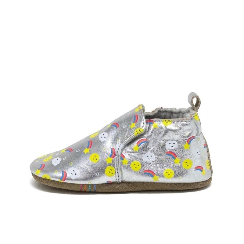 Soft Sole Girl Shoes Sun Rainbow Clouds 