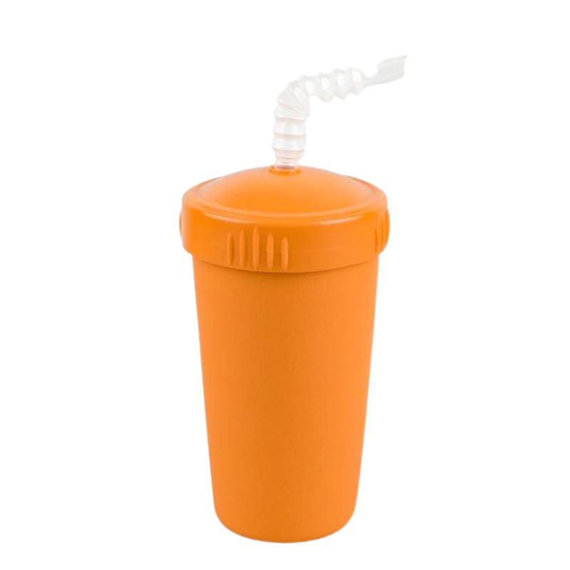 Straw Cup with Lid Orange