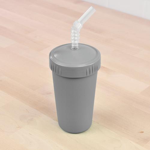 Straw Cup with Lid grey