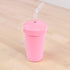 Straw Cup with Lid baby pink