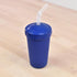 Straw Cup with Lid navy blue