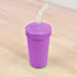 Straw Cup with Lid purple