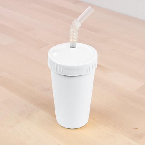 Straw Cup with Lid white