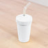 Straw Cup with Lid white