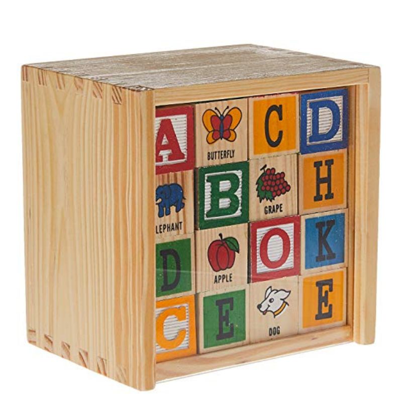 Wooden Alphabet Blocks Letters and Words