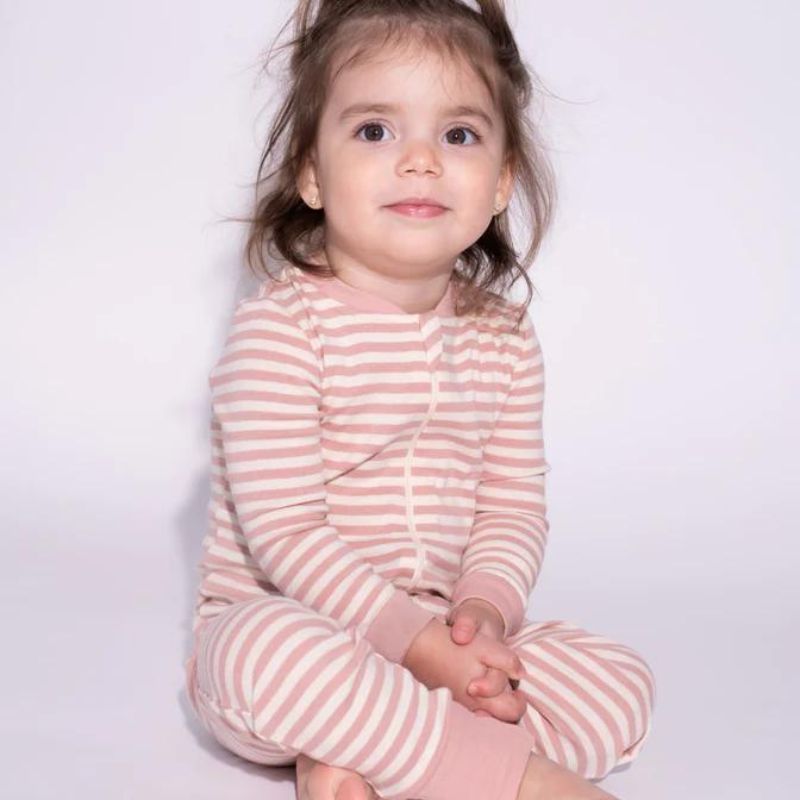 Organic Cotton Convert-A-Foot Sleeper Rose Stripes