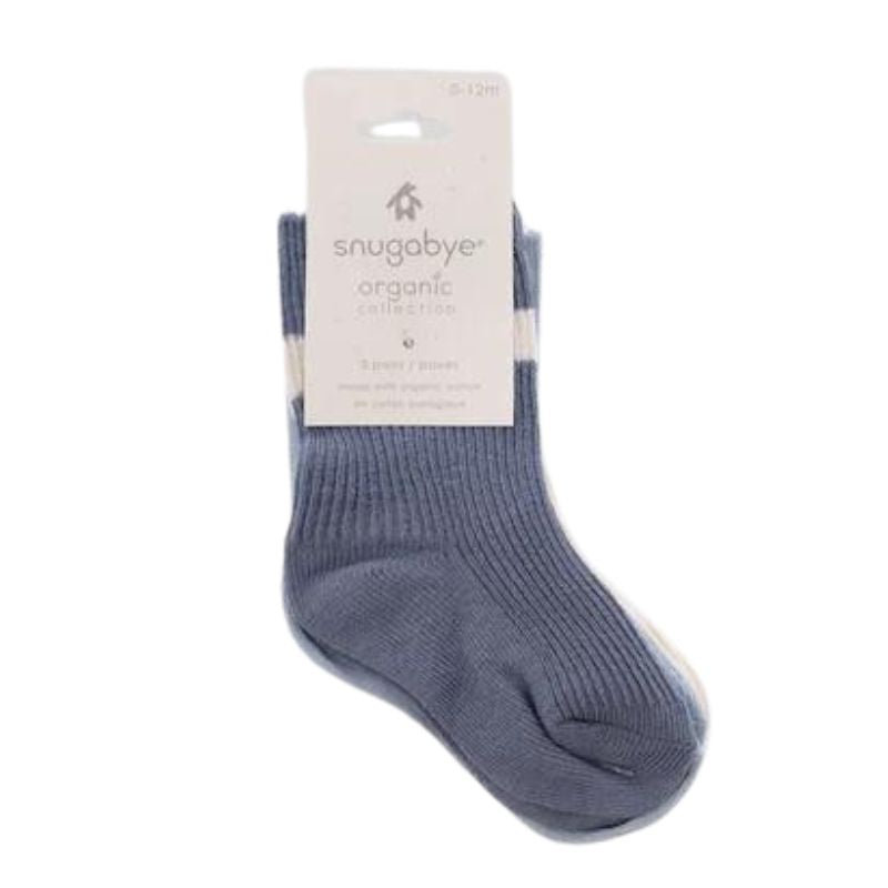 Organic Cotton Crew Socks - 3 Pack Grey