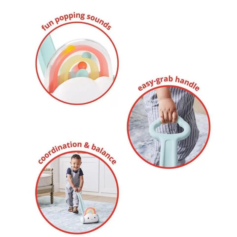 Silver Lining Cloud Rainbow Push Toy