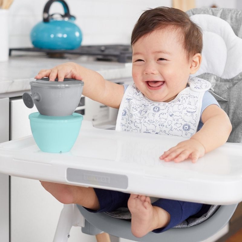 Easy-Feed Mealtime Set - Teal/Grey