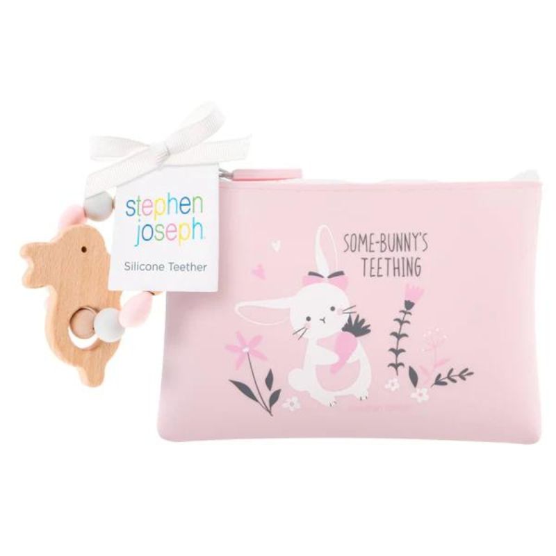 Silicone Teether with Pouch Bunny