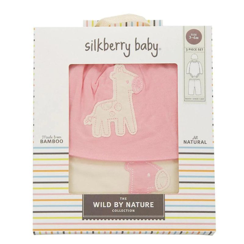 Bamboo Baby Gift Set Pink Giraffe