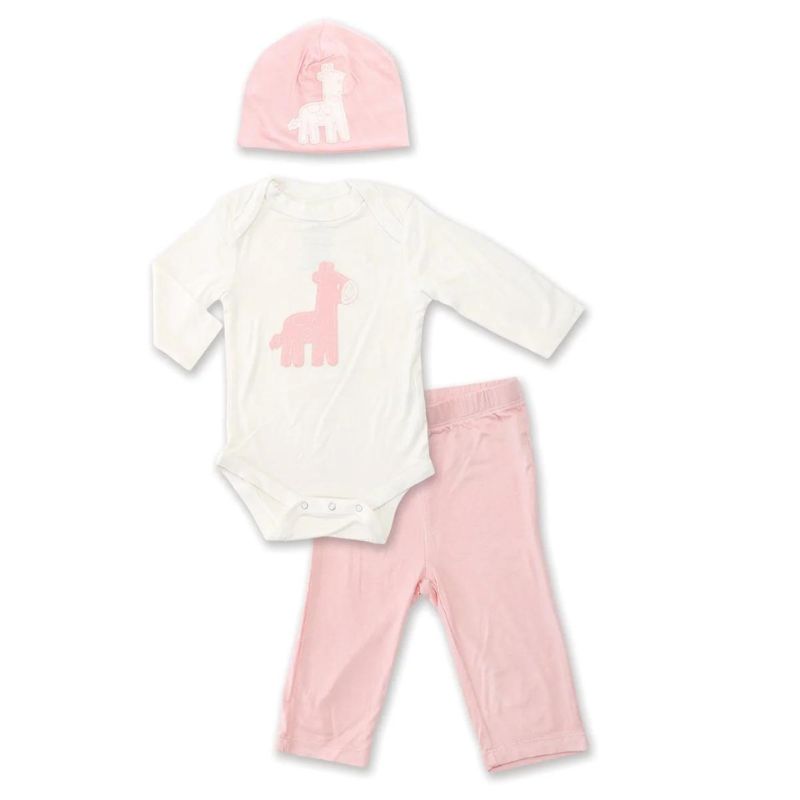 Bamboo Baby Gift Set Pink Giraffe