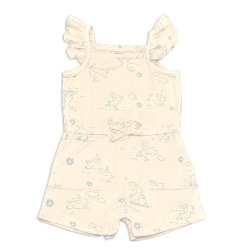 Bamboo Ruffle Romper Go Go Bunny