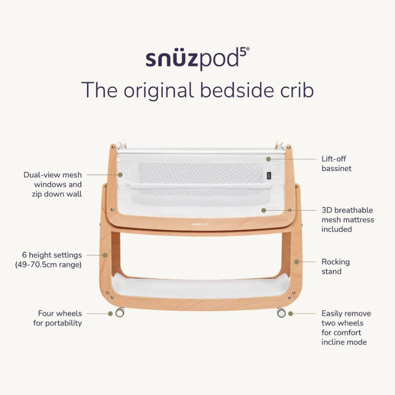 SnuzPod5 Bedside Bassinet