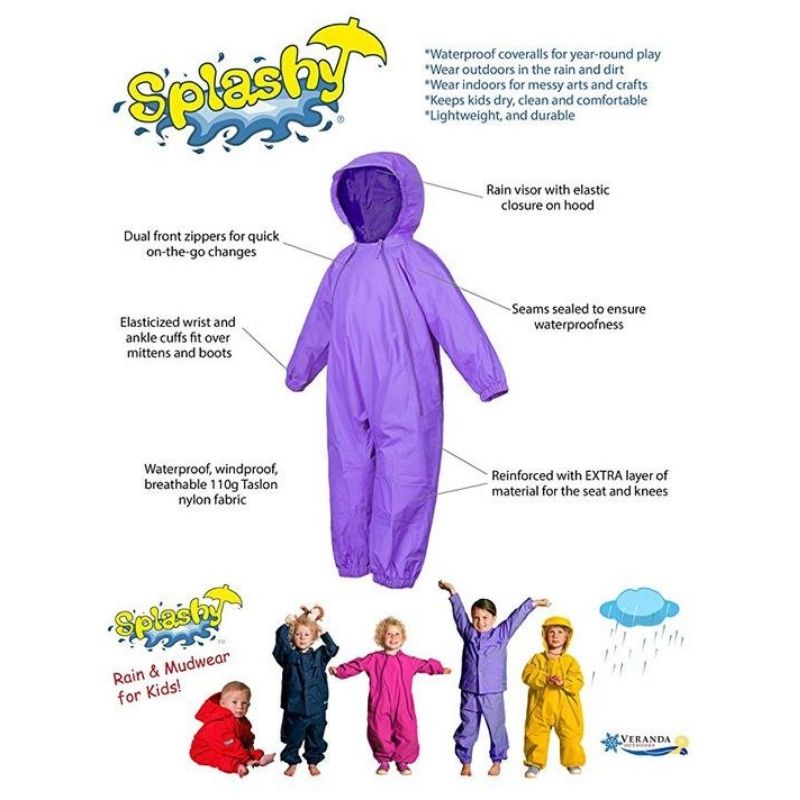 One Piece Rain and Mud Suit Purple