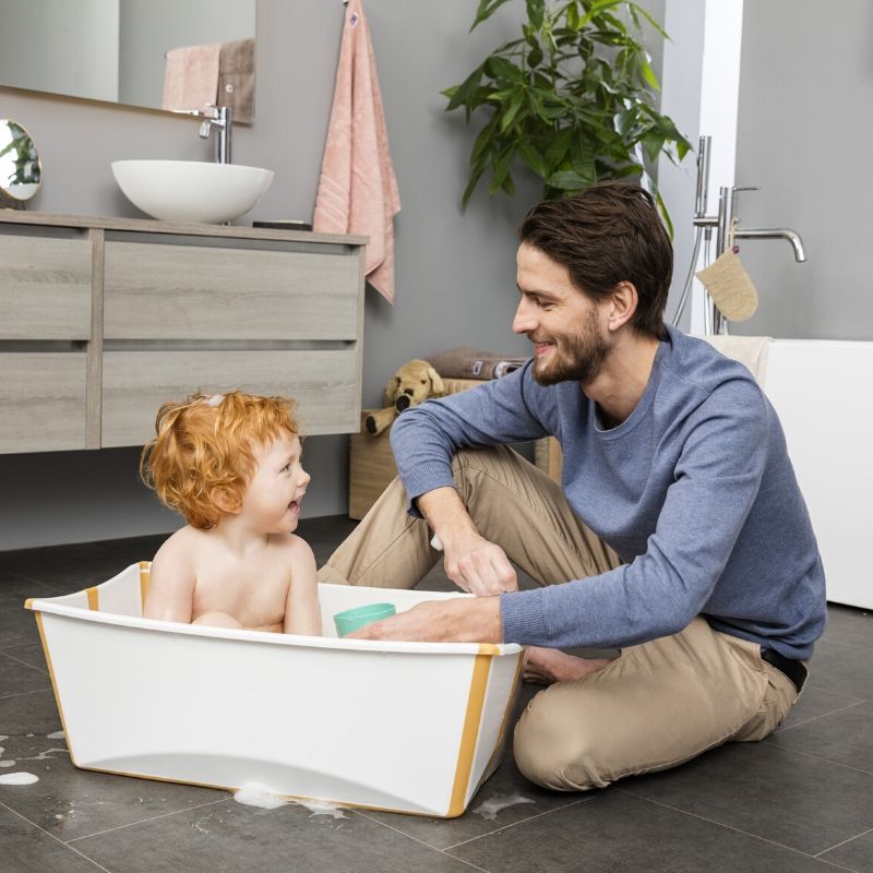 stokke flexi bath yellow FlexiBath with Heat Sensing Plug - Bundle | Snuggle Bugz