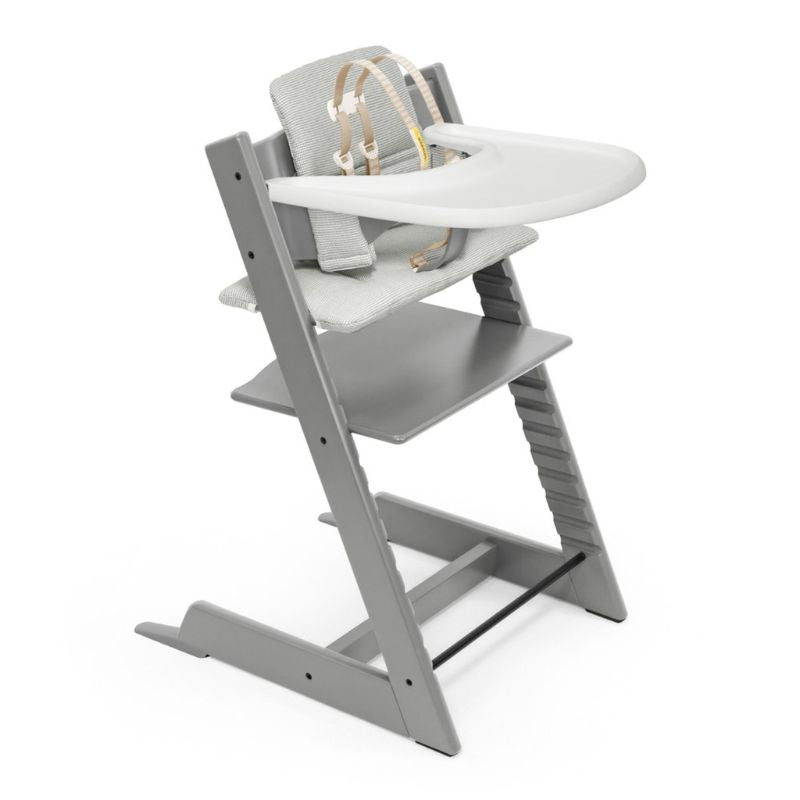 Tripp Trapp High Chair & Cushion with Tray​ Storm Grey with Nordic Grey