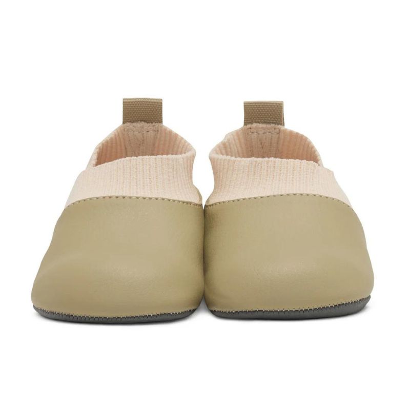 Yale Slip-On Baby Shoes Olive/Smoky Cream