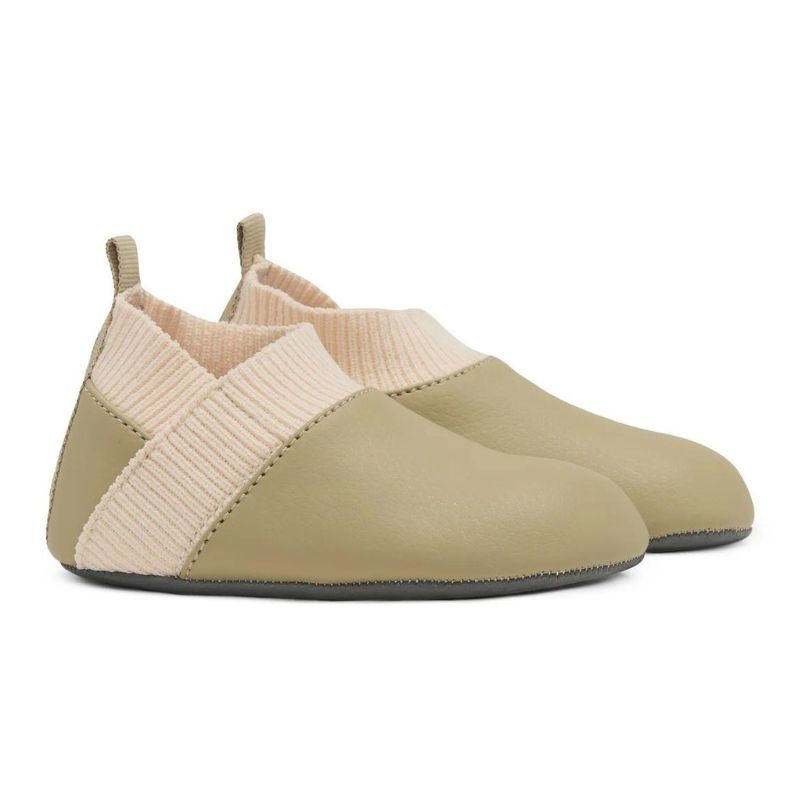 Yale Slip-On Baby Shoes Olive/Smoky Cream