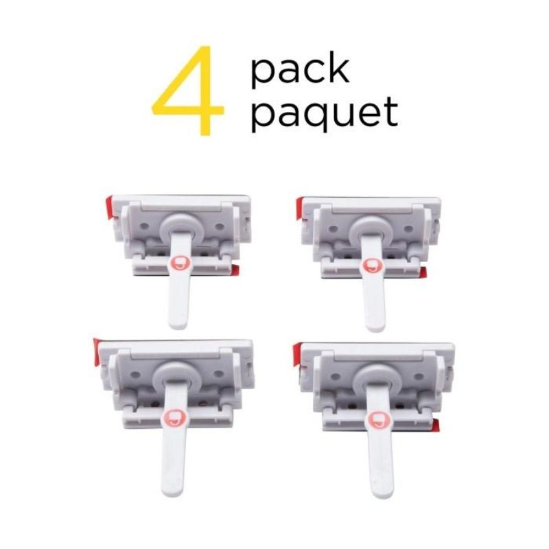 Adhesive Cabinet & Drawer Latches - 4 Pack