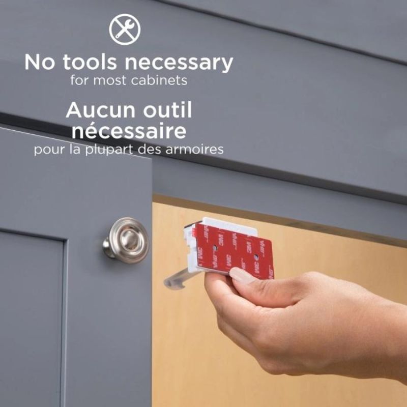 Adhesive Cabinet & Drawer Latches - 4 Pack