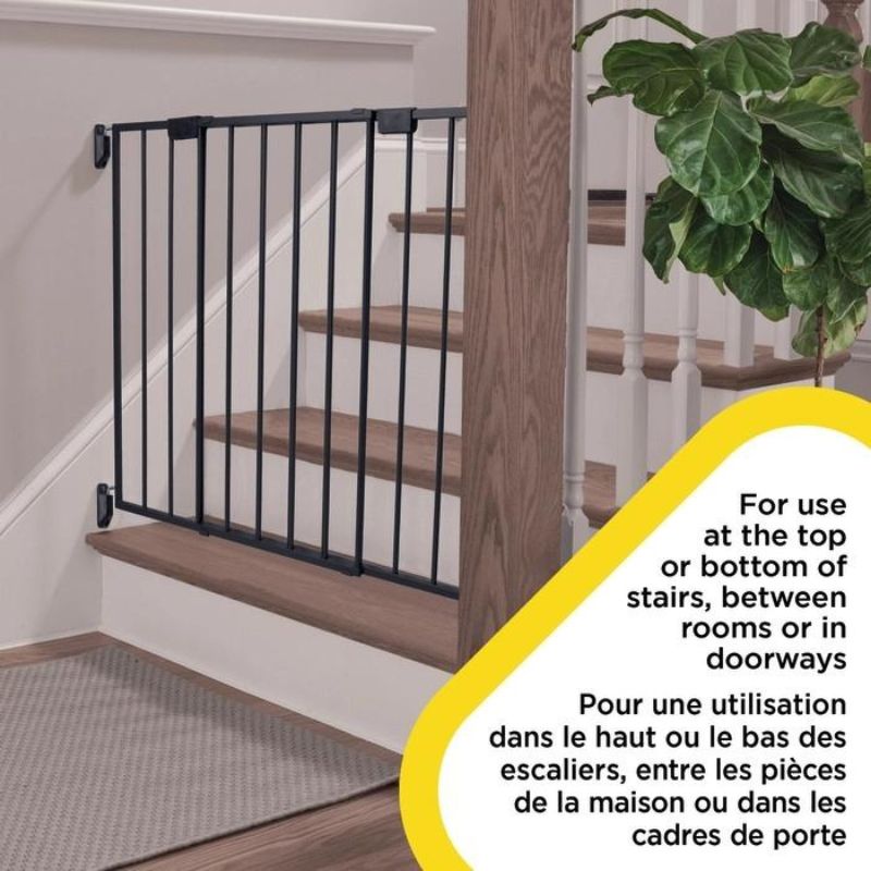 summer infant top of stairs simple to secure metal gate Top of Stairs Expanding Metal Gate - Black | Snuggle Bugz