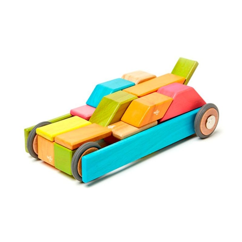 42 Piece Magnetic Wooden Blocks Set Tints