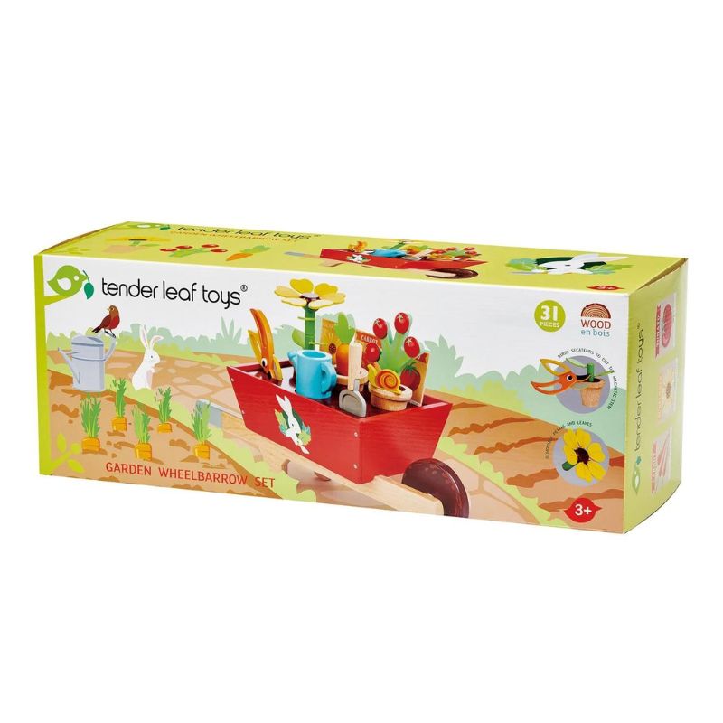 Wooden Garden Wheelbarrow Set