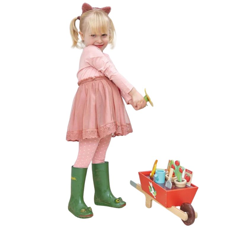 Wooden Garden Wheelbarrow Set