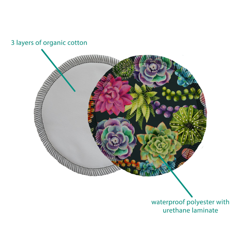 Organic Cotton Breast Pads Floral - 3 Pack