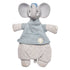 Organic Lovey with Rubber Head Alvin the Elephant Grey