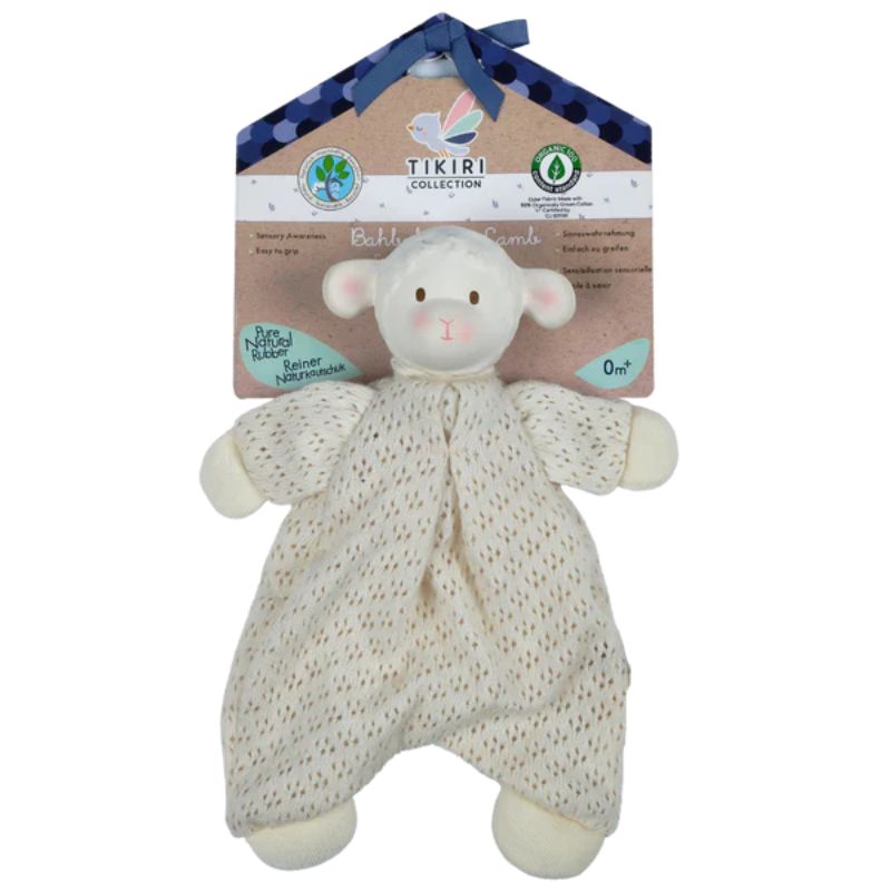 Organic Lovey with Rubber Head Bahbah Lamb