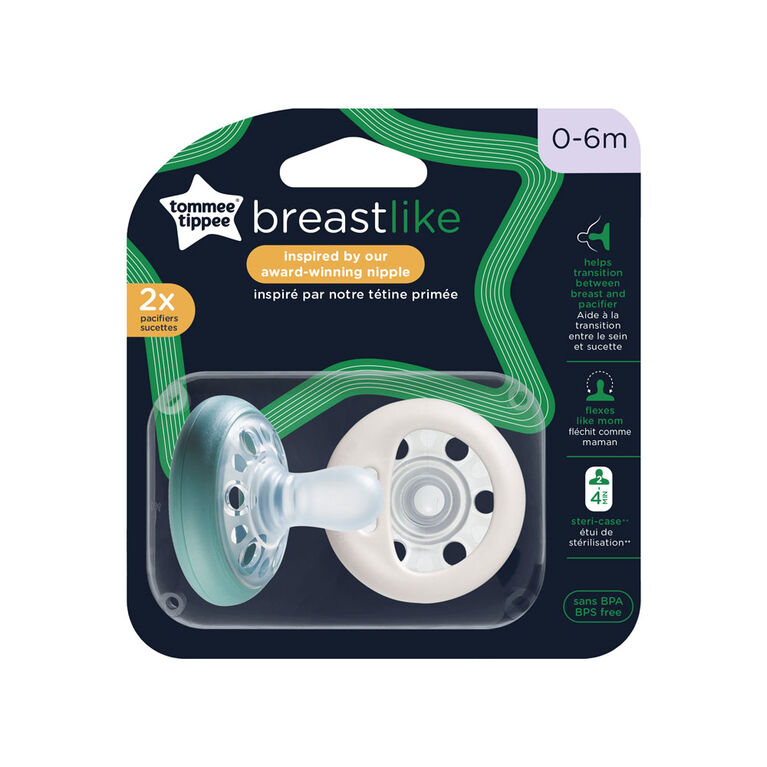 Breast-Like Pacifier 0-6 Months - 2 Pack