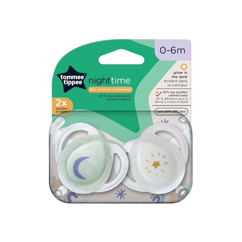 Night Time Glow in the Dark Pacifiers - 2 Pack