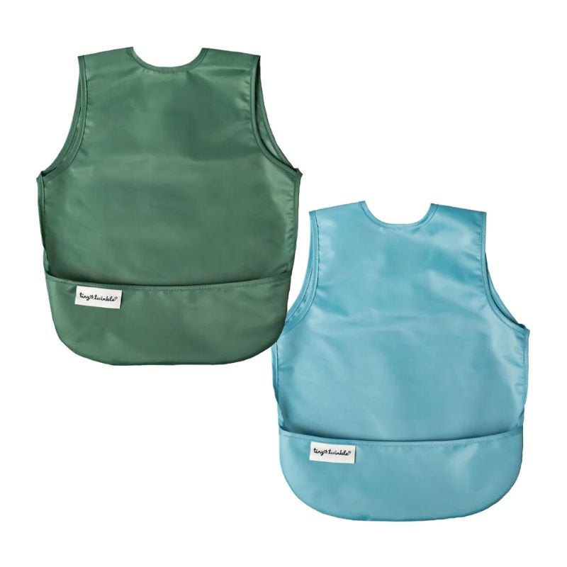 Mess-Proof Apron Bib - 2 Pack Slate/Olive