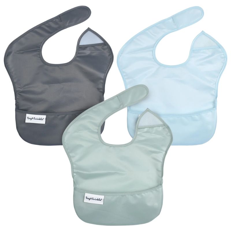 Easy Bib - 3 Pack Sage/Charcoal/Sky Blue