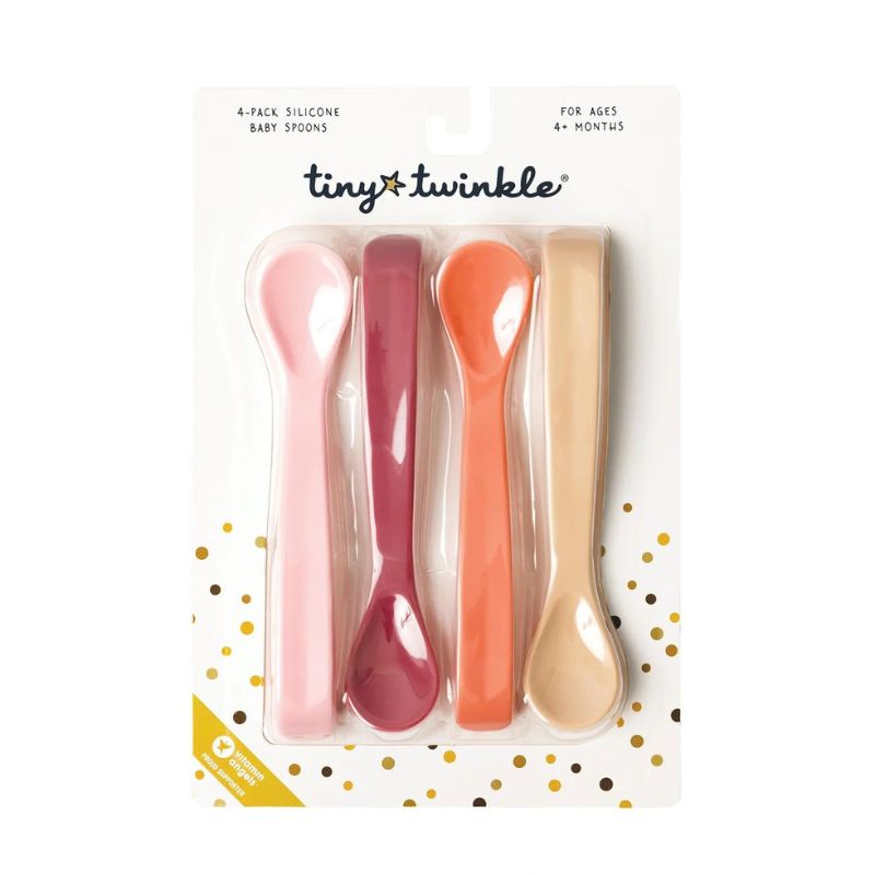 Silicone Baby Spoons 4 Pack Girl